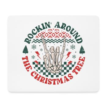 Français Fries Fork Ugly Christmas Heavy Metal XMAS Rocker - Tapis de souris (format paysage) - blanc - Devant