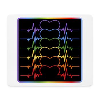 LGBTQIA-FLAGGE - HEARTBEAT PRIDE - Mousepad (Querformat) - Weiß - Vorne