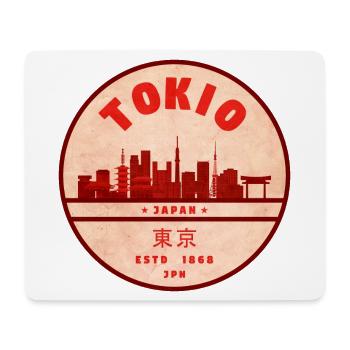 Retro Tokio Skyline Abzeichen - Mousepad (Querformat) - Weiß - Vorne