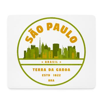São Paulo Skyline Siegel Grün - Mousepad (Querformat) - Weiß - Vorne
