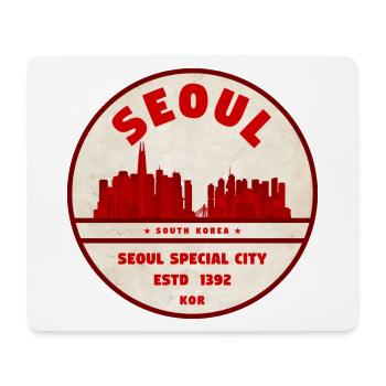 Seoul Skyline Vintage Emblem - Mousepad (Querformat) - Weiß - Vorne