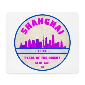Badge Skyline de Shanghai en Chine - Tapis de souris (format paysage) - blanc - Devant