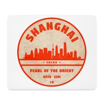 Shanghai Skyline Seal Red - Mouse Pad (horizontal) - white - Front
