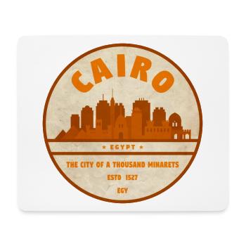 Cairo Retro City Silhouette Badge - Mouse Pad (horizontal) - white - Front