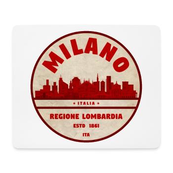 Insigne rétro de la Skyline de Milan Lombardie - Tapis de souris (format paysage) - blanc - Devant