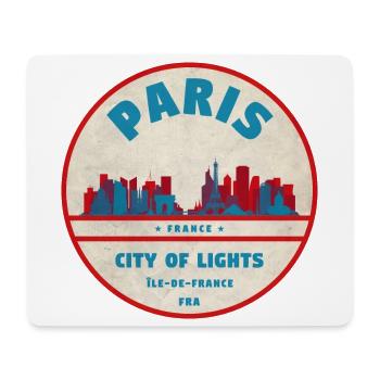Paris City Lights Retro Badge - Mouse Pad (horizontal) - white - Front