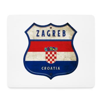 Zagreb Croatie Drapeaux Design d'armoiries - Tapis de souris (format paysage) - blanc - Devant