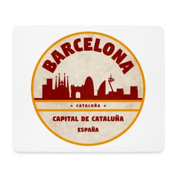 Barcelona Skyline Vintage Emblem - Mousepad (Querformat) - Weiß - Vorne