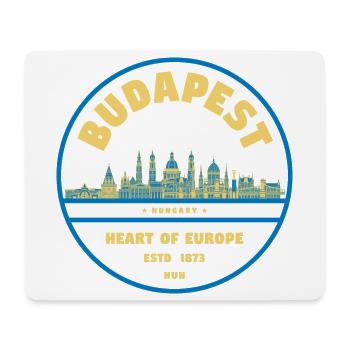 Budapest Skyline Emblem Heart of Europe - Mousepad (Querformat) - Weiß - Vorne