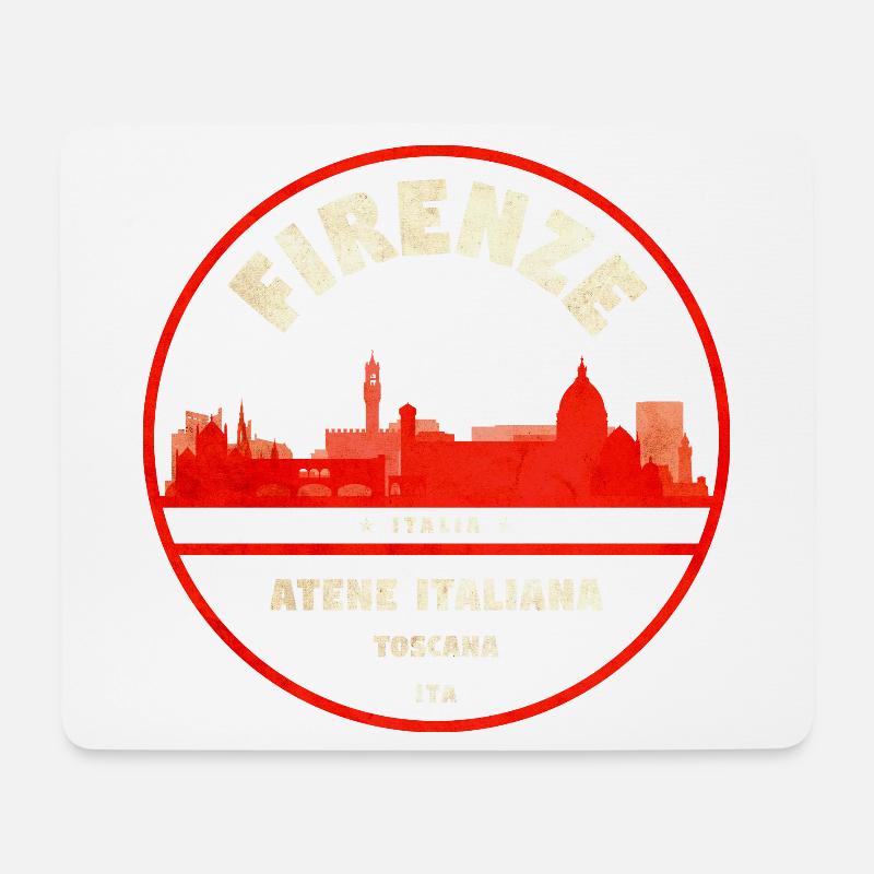 Firenze Italiana Vintage-Stempel - Mousepad (Querformat) - Weiß