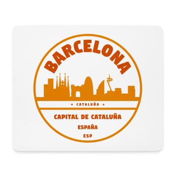 Barcelona Skyline Emblem - Mousepad (Querformat) - Weiß - Vorne