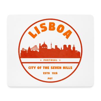 Lissabon Skyline Stempel - Mousepad (Querformat) - Weiß - Vorne