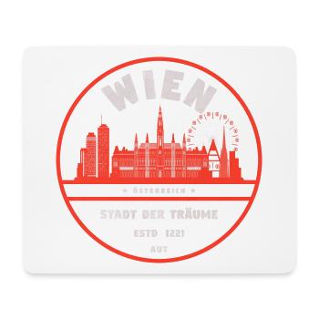 Design du timbre Vienne City of Dreams - Tapis de souris (format paysage) - blanc - Devant