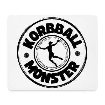 Korbball Monster (schwarze Schrift) - Mousepad (Querformat) - Weiß - Vorne
