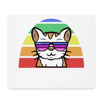 Lgbt Cool Cat Rainbow Gay Lesbian - Mouse Pad (horizontal) - white - Front
