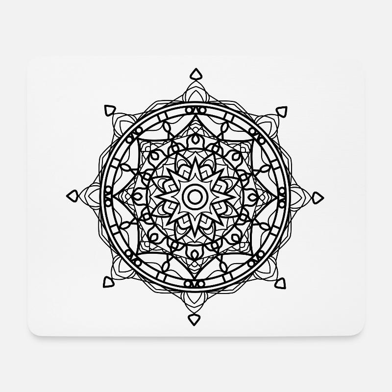 Mandala - Mousepad (Querformat) - Weiß