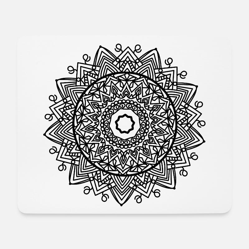Mandala - Mousepad (Querformat) - Weiß