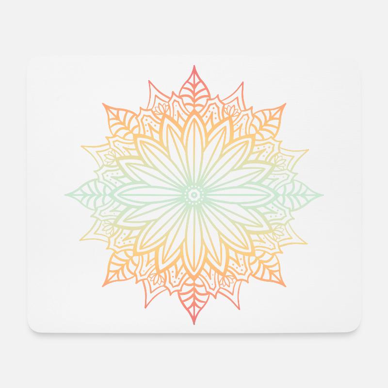 Mandala - Mousepad (Querformat) - Weiß