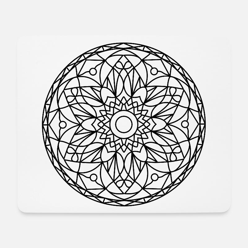 Mandala - Mousepad (Querformat) - Weiß