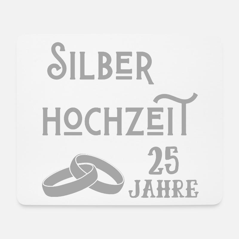 Silberhochzeit 25 Jahre verheiratet silber Ringe - Mousepad (Querformat) - Weiß