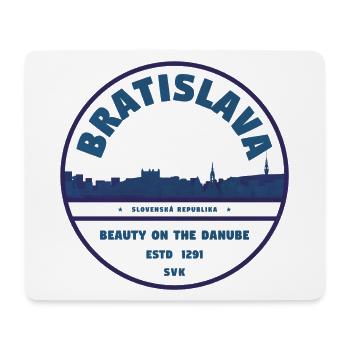 Bratislava Danube Skyline Emblem - Mousepad (Querformat) - Weiß - Vorne