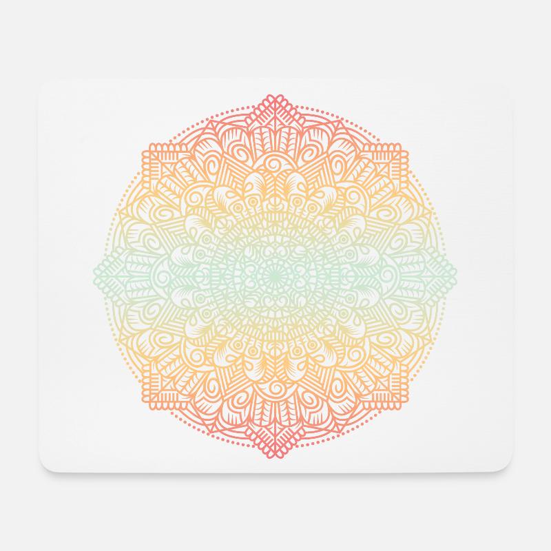 Mandala - Mousepad (Querformat) - Weiß