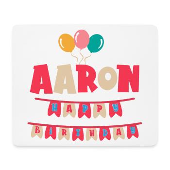 Aaron t-shirt birthday happy birthday - Mouse Pad (horizontal) - white - Front