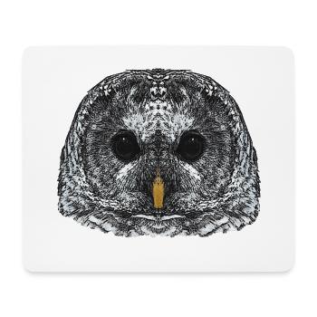 eulengesicht, schneeeulenkopf - Mousepad (Querformat) - Weiß - Vorne