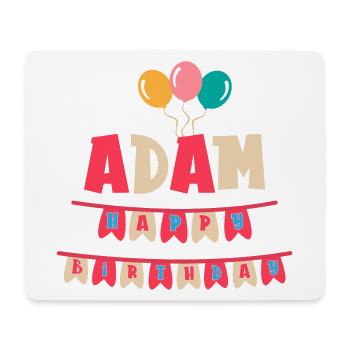 Adam T-Shirt Happy Birthday T-Shirt Geschenkidee - Mousepad (Querformat) - Weiß - Vorne
