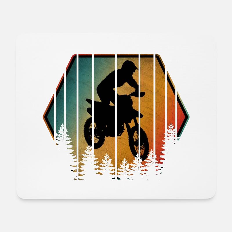 VINTAGE MOTOCROSS - Mouse Pad (horizontal) - white