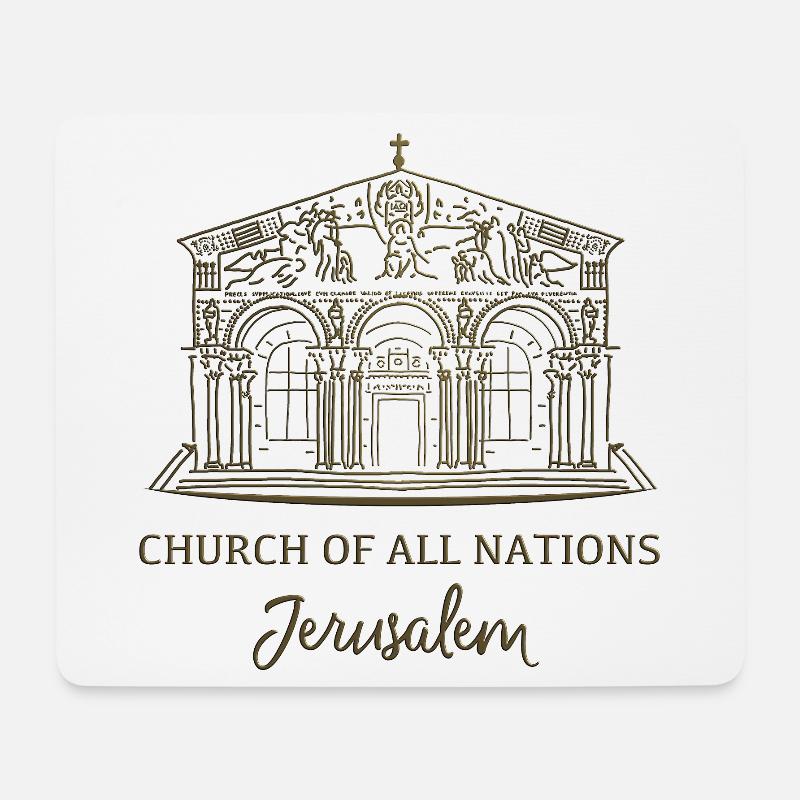 Jerusalem, Kirche aller Nationen, Israel - Mousepad (Querformat) - Weiß