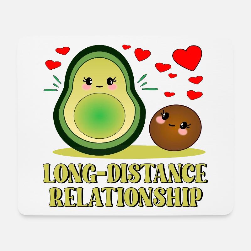 Long-distance relationship - Avocado FUNNY - Mouse Pad (horizontal) - white