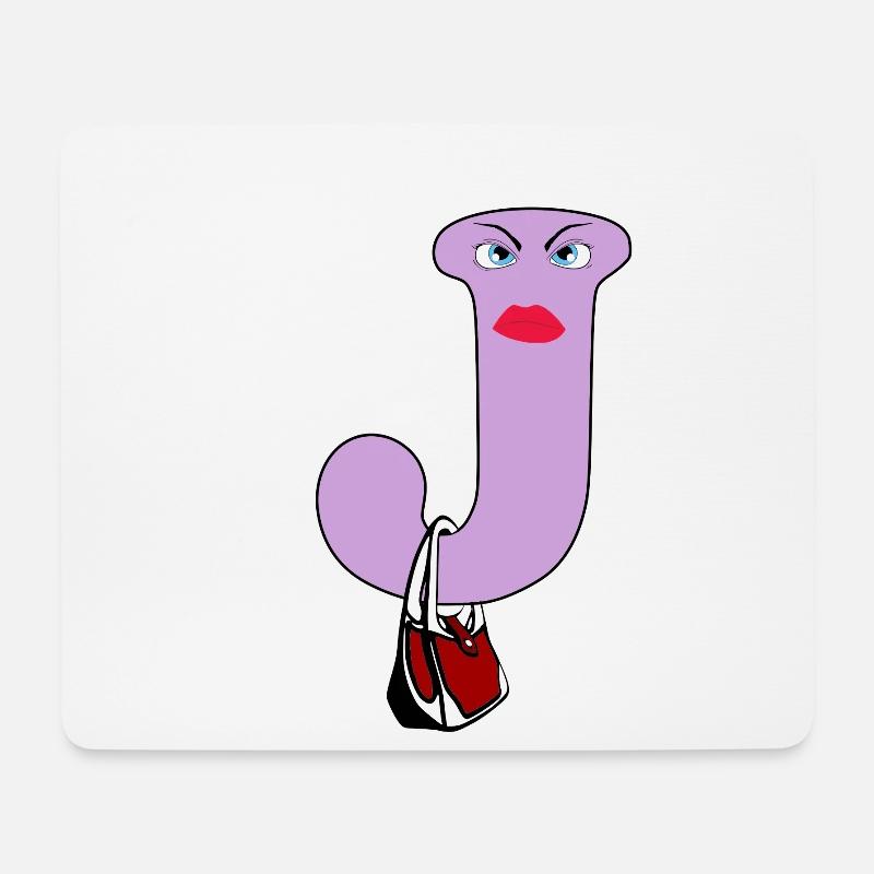 J - Mousepad (Querformat) - Weiß
