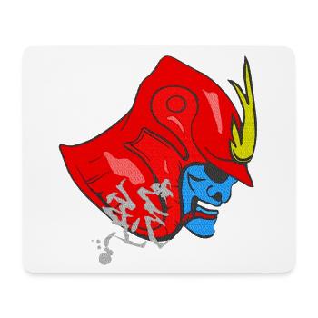 kanjimuster „Stärke“, samureihelm - Mousepad (Querformat) - Weiß - Vorne