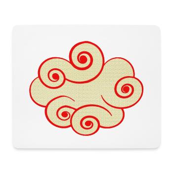 japanische prints, verschnörkeltes Wolkenmuster - Mousepad (Querformat) - Weiß - Vorne