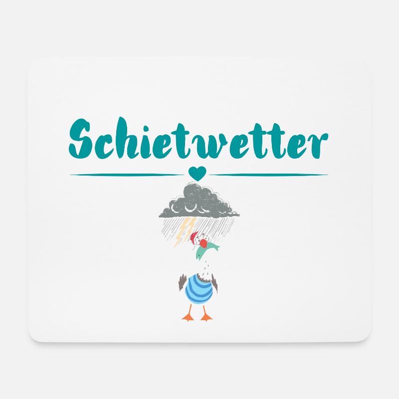 Schietwetter möwe. Maritime Mode - Mousepad (Querformat) - Weiß