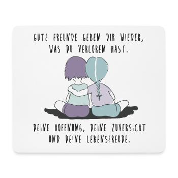 Gute Freunde, Freundschaft, Lieblingsmensch - Mousepad (Querformat) - Weiß - Vorne