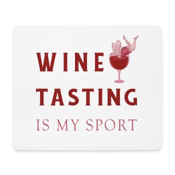 Wein testen ist mein Sport - Mousepad (Querformat) - Weiß - Vorne