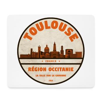 Insigne de la Skyline de Toulouse - Tapis de souris (format paysage) - blanc - Devant