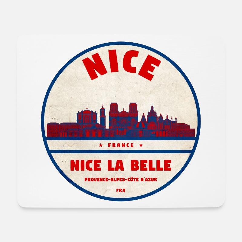 Nice La Belle Skyline - Mousepad (Querformat) - Weiß