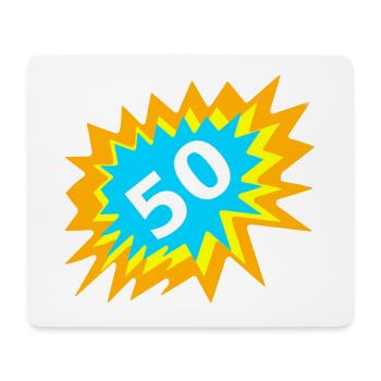 jahre alt, 50 bunt, geburtstagsparty - Mousepad (Querformat) - Weiß - Vorne