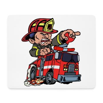 Firefighter Firefighter Fire Engine Lifesaver - Mouse Pad (horizontal) - white - Front