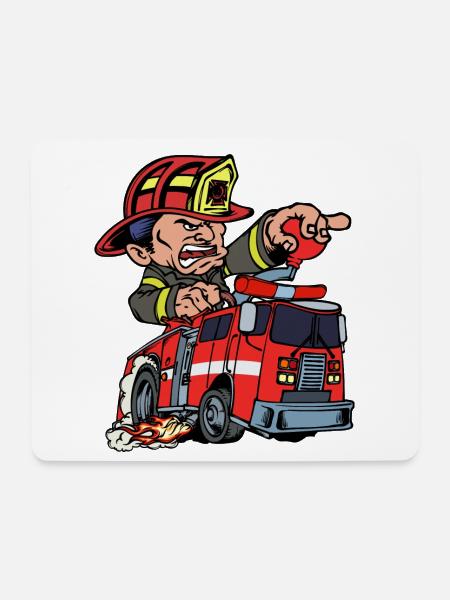 Bombero Bombero Bombero Bombero Salvavidas - Alfombrilla de ratón (horizontal) - blanco