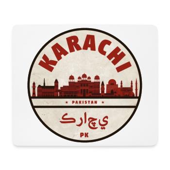 Karachi Skyline Emblem Pakistan - Mouse Pad (horizontal) - white - Front