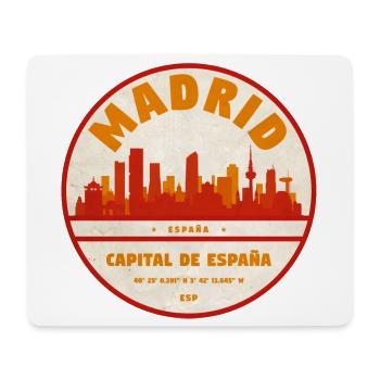 Cercle Vintage de la Skyline de Madrid - Tapis de souris (format paysage) - blanc - Devant