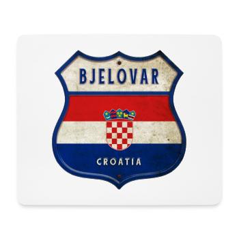Bjelovar Croatia flag crest design - Mouse Pad (horizontal) - white - Front