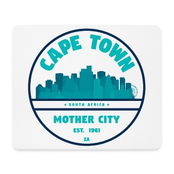 Cape Town Skyline Abzeichen - Mousepad (Querformat) - Weiß - Vorne