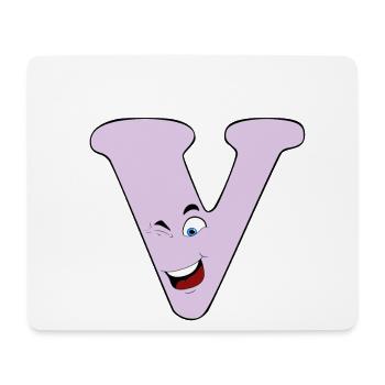 V - Mousepad (Querformat) - Weiß - Vorne