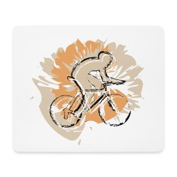 Radfahrer beim Radfahren auf dem Fahrrad - Mousepad (Querformat) - Weiß - Vorne