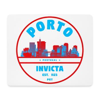 Porto Invicta Stempel Stadtbild - Mousepad (Querformat) - Weiß - Vorne